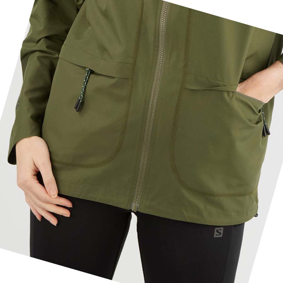 Chaquetas Salomon OUTLIFE PACKABLE SHELL U WINDBREAKERS Mujer Verde Oliva | MX 2469VRW